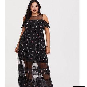 Torrid Black Floral Maxi Dress
